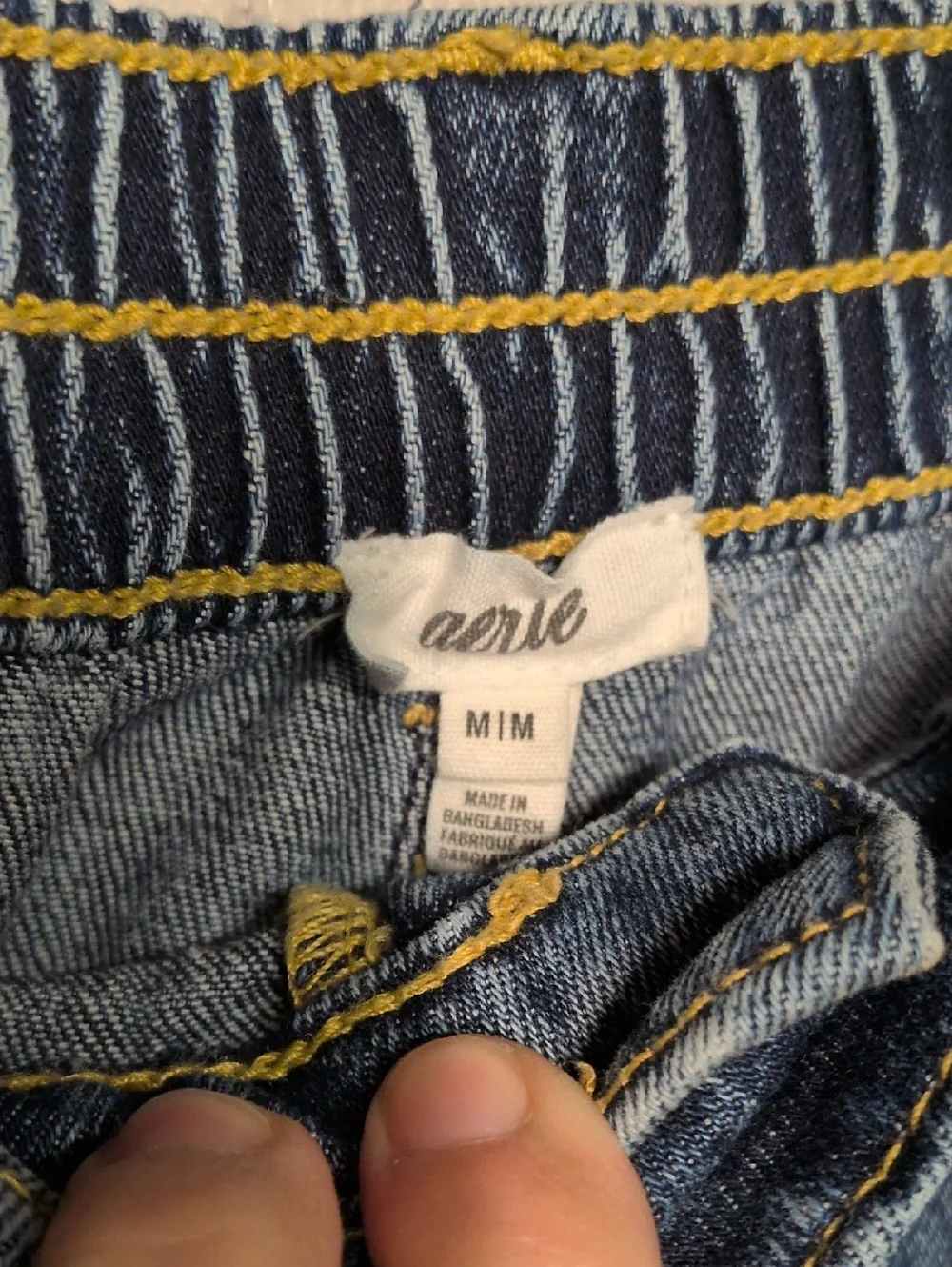 aerie Oversized Elastic Waist Denim Trouser Shorts, Size Medium, Baggy Jorts